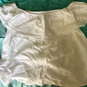 White off the shoulder crop top